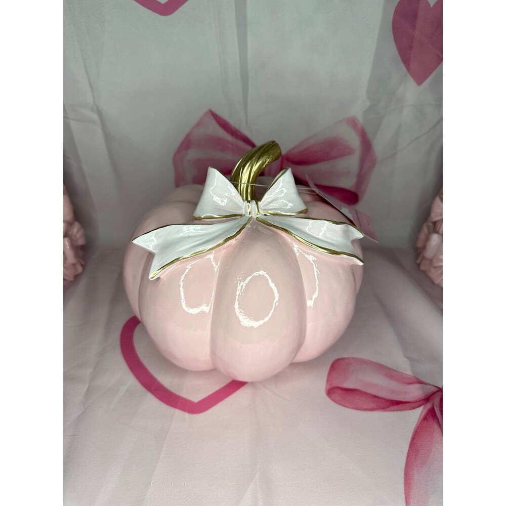 Pink Pumpkin with light pink bow